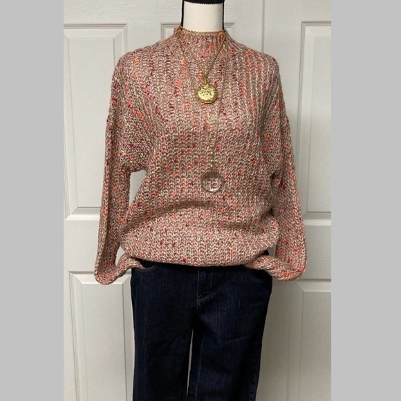 NWT Laura Ashley Long sleeved mock neck sweater. Multi colored. Size Medium. - Picture 7 of 16